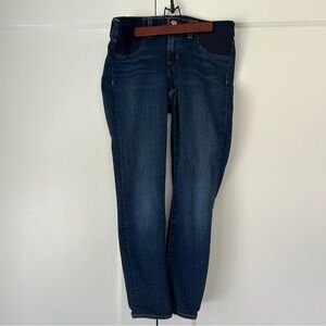 J Brand Dark Wash Maternity Skinny Ankle Jeans Side Panel Size 28 Petite